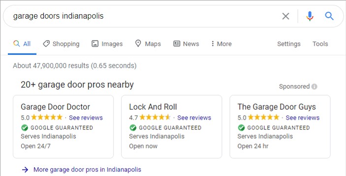 Best Way To Advertise A Garage Door Business — 7 Ways To Actually Get Local Customers 13 Local services ads example on google search results — best way to advertise a garage door business online