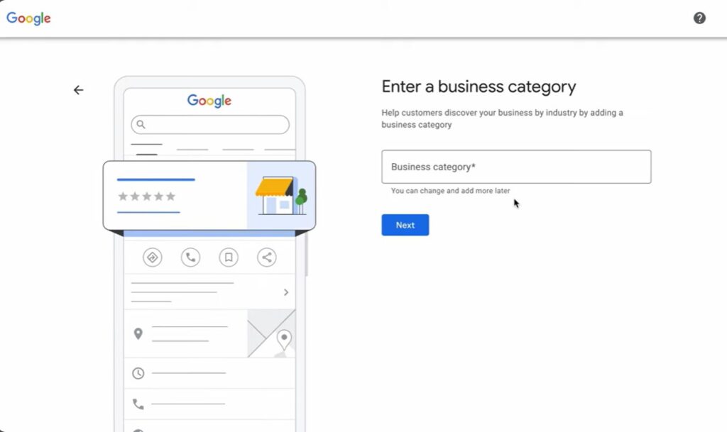 Best Way To Advertise A Garage Door Business — 7 Ways To Actually Get Local Customers 3 Selecting a business category in google business profile — best way to advertise a garage door business with accurate classification.
