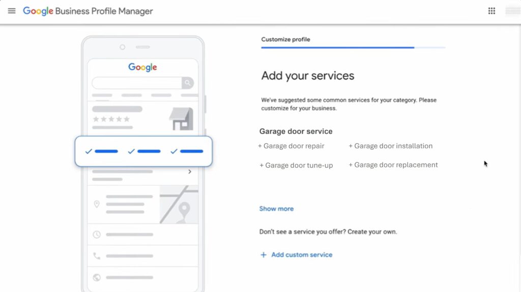 Best Way To Advertise A Garage Door Business — 7 Ways To Actually Get Local Customers 9 Selecting garage door services on google business profile — best way to advertise a garage door business with accurate service listings
